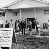 Church members outside the new Stevensville Seventh-day Adventist Church (Mich.)