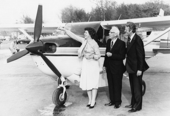 Mission aircraft, sponsored by the Quiet Hour, being dedicated at the Andrews University Airpark