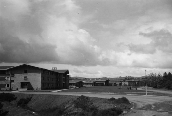 Rio Lindo Academy general view of the campus from the entrance road, 1960s