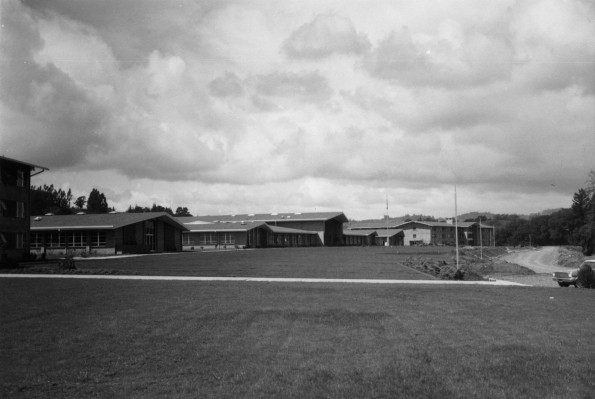 Rio Lindo Academy general view of the campus from the entrance road, 1960s