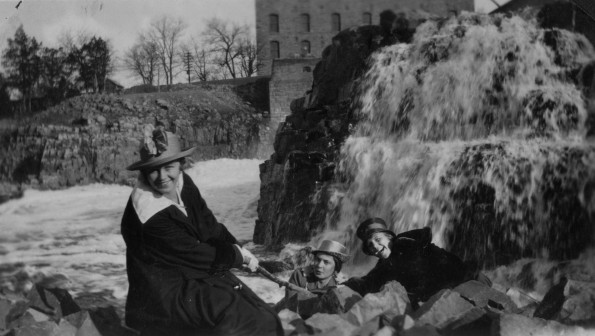 Plainview Academy having fun near a river