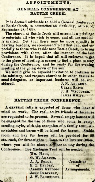 Battle Creek General Conference 1860