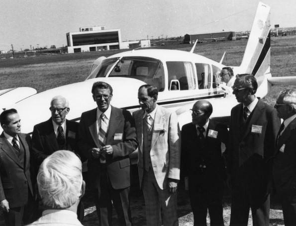 Mission aircraft, sponsored by the Quiet Hour, being dedicated in Dallas at the General Conference Session, 1980