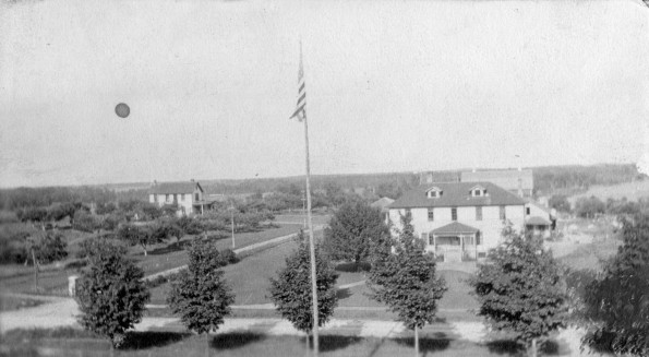 Cedar Lake Academy dormitory building from the boy's dorm, around 1910