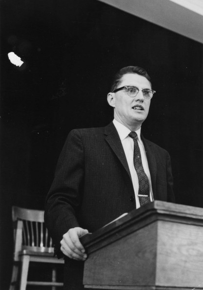 Steven Vitrano speaking at chapel