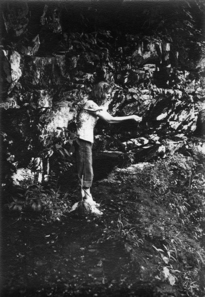 Unknown girl at the edge of a dropoff near Madison College