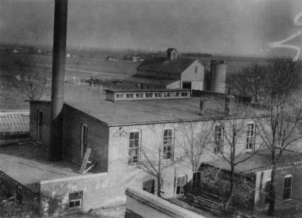 Clinton Theological Seminary power house and barn from the top of the main building