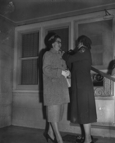 Community Service volunteers prepare to go out on a visit