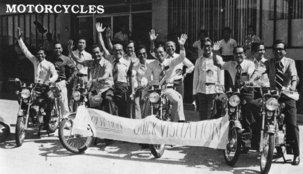 Pastors in the Philippines with motorcycles provided by the Quiet Hour