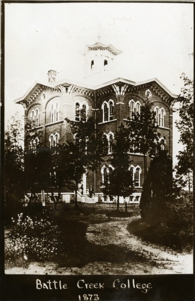Battle Creek College main building, 1870's