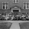 Broadview College faculty and students in front of College Hall, 1926-1928