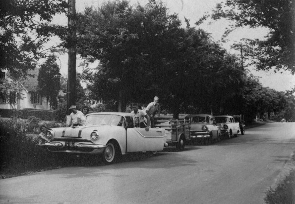 Caravan of cars at Madison College