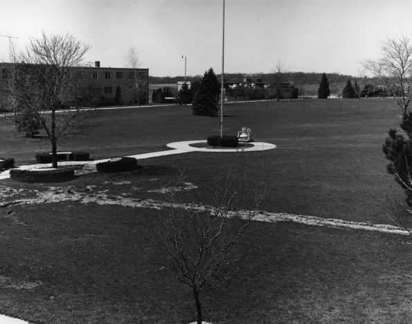 Broadview Academy from the Administration building with a dormitory