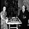 Andrews University president Richard L Hammill and his wife with a birthday cake