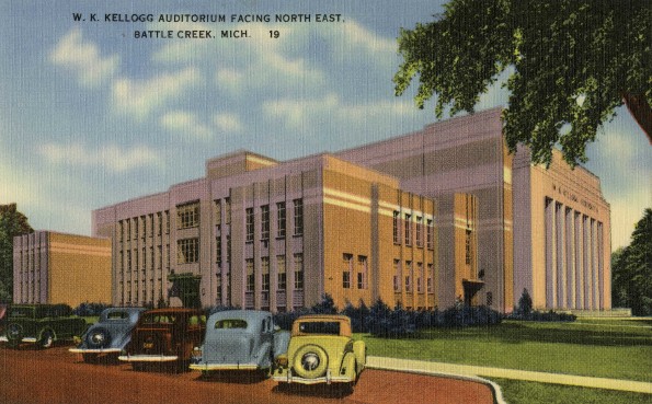 W. K. Kellogg Auditorium facing northeast, Battle Creek Michigan [drawing]