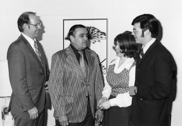 Southern Missionary College president Frank Knittel and Dean of Students Ken Spears talk with the president of the SMC alumni chapter of the Berrien Springs, Michigan, region