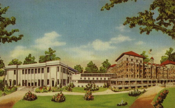 Battle Creek Sanitarium Annex, the Fieldstone Building with a modern addition on the south end [drawing]
