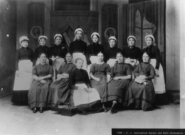 Battle Creek Sanitarium nurses and bath attendants, 1888
