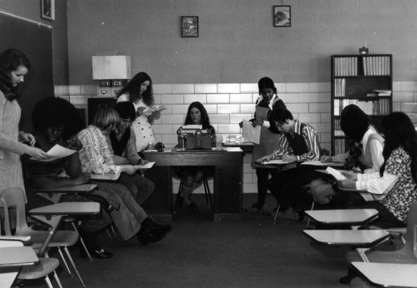 Andrews Academy students work on classroom activity