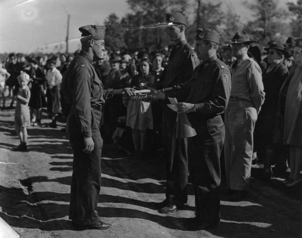 Medical Cadet Corps group leaders receiving a certificate
