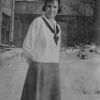 Unknown woman posing outdoors in the winter