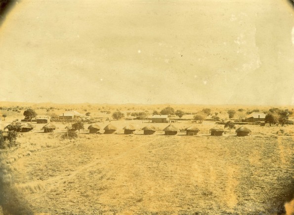 Mission houses and African huts near Solusi Mission