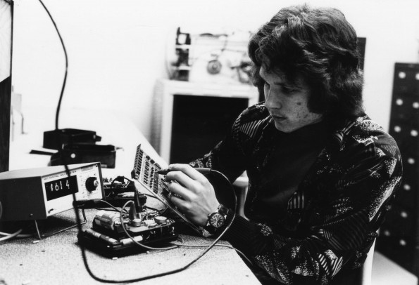 Walla Walla College engineering student in electrical lab