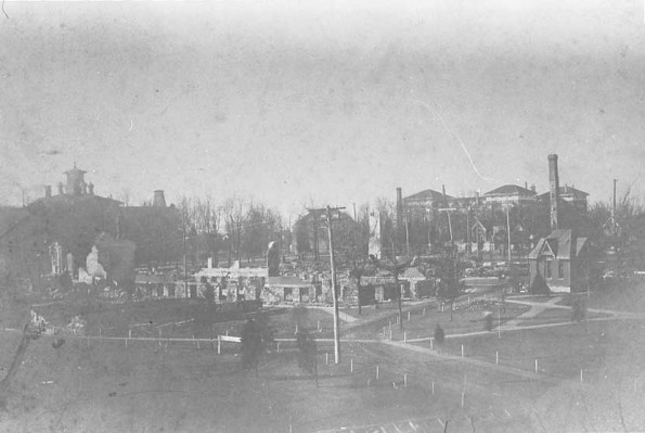 Battle Creek Sanitarium after the fire, February 1902