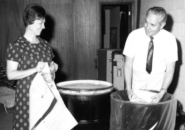 Pastor and Mrs Earl J Gregg of Berrien Springs pack for their trip to Tanzania, Africa, where they will be stationed as missionaries for three years.