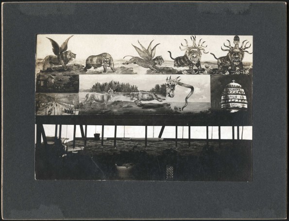 Mural inside the tent of one of William Simpson's evangelistic meetings