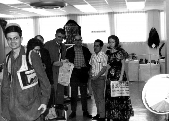 Visitors at the James White Library World Mission Exhibit at Andrews University Feb. 21 thru Mar. 1, 1967