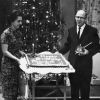 Andrews University president Richard L Hammill and his wife with a birthday cake
