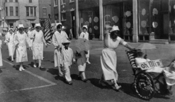 Hinsdale Sanitarium and Hospital staff participate in a parade