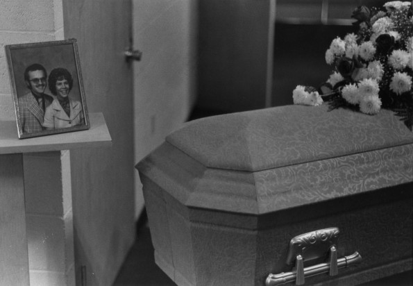 Coffin of Andrews University flight instructor Darrell Duane Dicken