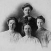 Emmanuel Missionary College first lady Roberta Andrews Graf with three unknown ladies