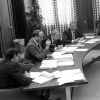 Andrews University president Joseph Grady Smoot at the board of trustees meeting in 1977
