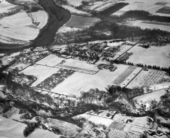 Emmanuel Missionary College Aerial View from the west with snow on the ground