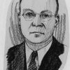 Charcoal drawing of Emmanuel Missionary College president Henry J Klooster [original art]