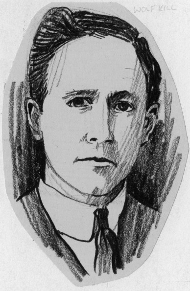 Charcoal drawing of Emmanuel Missionary College president Guy Fontelle Wolfkill [original art]