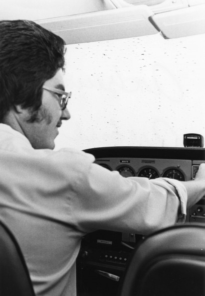 A pilot preparing to fly a plane from Andrews University Airport