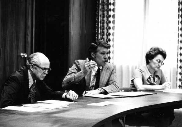 Andrews University president Richard Hammill takes part in planning the University Centennial