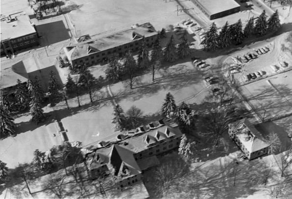 Andrews University aerial view in winter