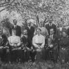 Postcard photo of Otto Julius Graf and his wife Roberta Andrews Graf with college staff during his presidency at Emmanual Missionary College from 1908-1917