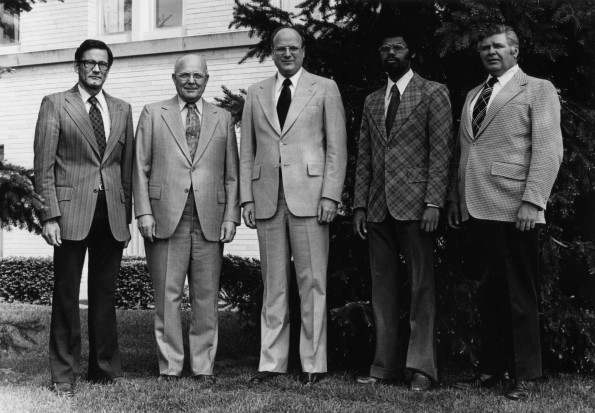 Andrews University president Joseph Grady Smoot, vice presidents and Andrews Academy principal