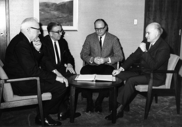 Andrews University vice president for academic administration Joseph Grady Smoot and deans of divisions