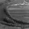 Andrews University farm buildings with St. Joseph River aerial view from the north