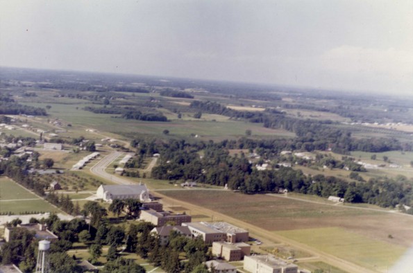 Andrews University aerial view from high elevation
