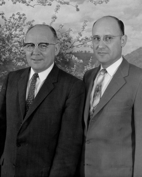 Andrews University vice president Vernon Edward Garber with board of trustees chairman