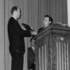 [Awards are given to worthy students during the 1966 Andrews University Awards Day]