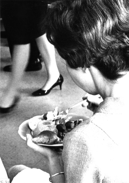An alumnus of Andrews University having a meal at the buffet luncheon